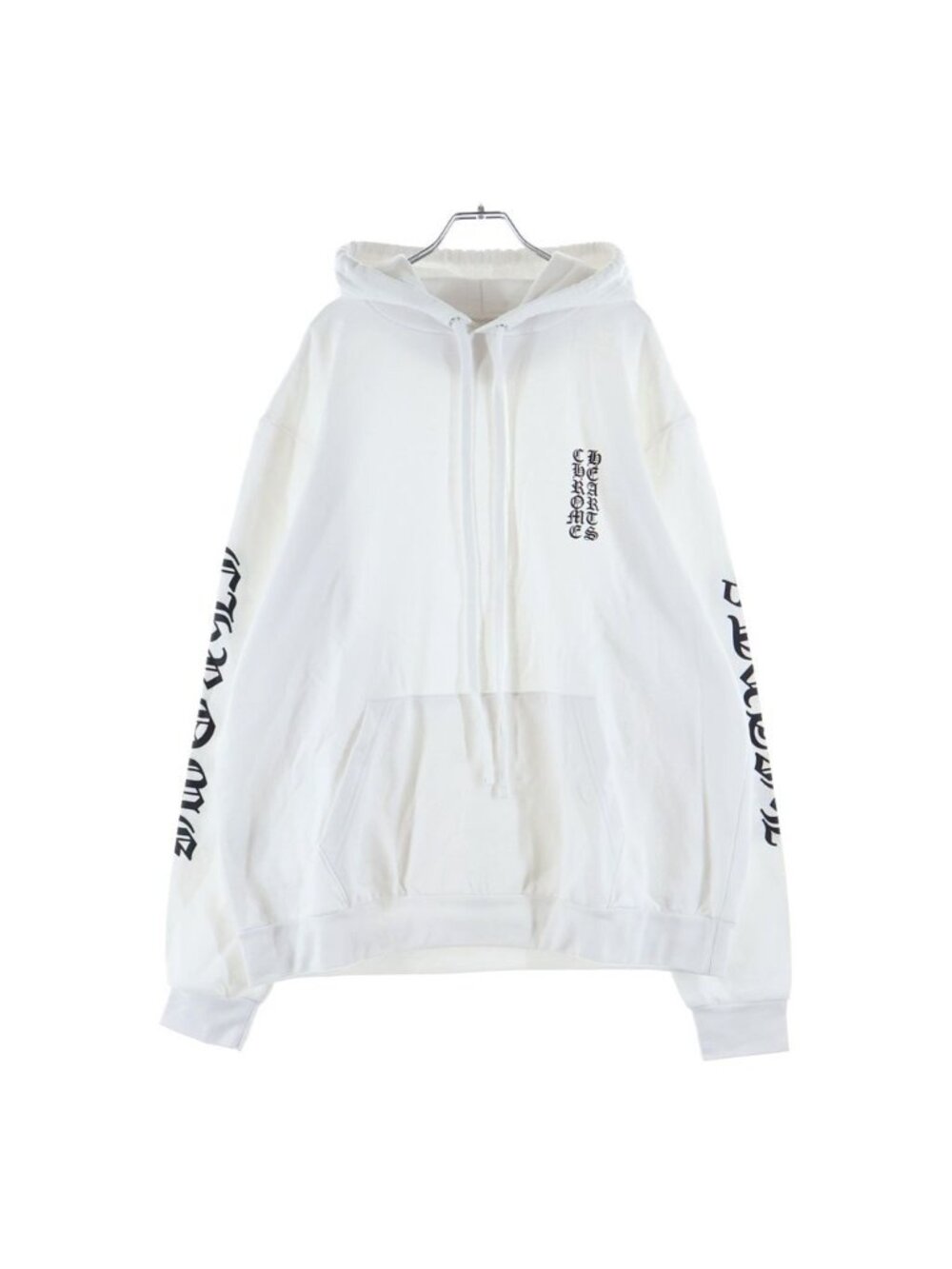 Chrome Hearts Vertical Arm Logo Hoodie White